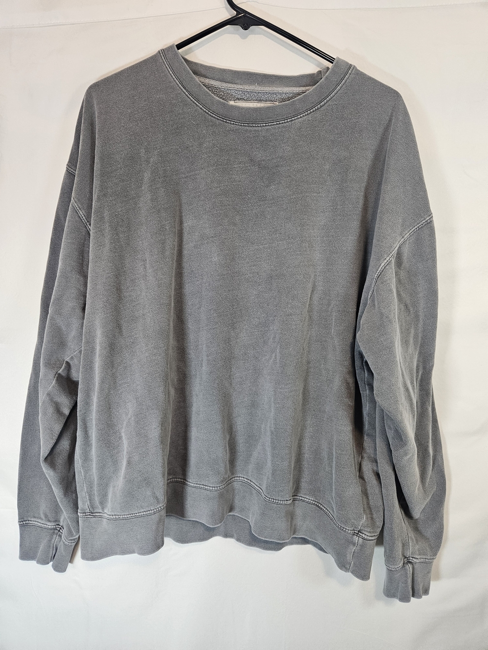 Trade Heritage Grey Pigment-Dyed Crewneck Pullover Sweatshirt